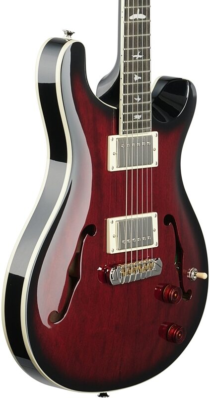 PRS Paul Reed Smith SE Hollowbody Standard Electric Guitar (with Case), Fire Red Burst, Full Left Front