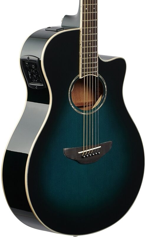 Yamaha APX-600 Acoustic-Electric Guitar, Oriental Blue Burst, Customer Return, Blemished, Full Left Front