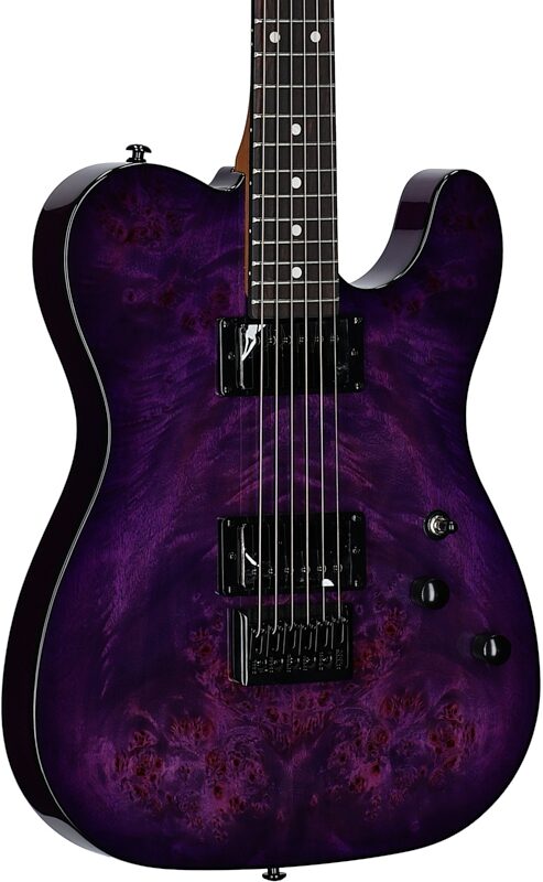 Schecter PT Standard Electric Guitar, Purple Burst, Full Left Front