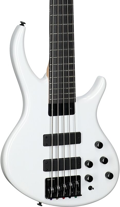 Tobias Killer B V Electric Bass, 5-String (with Gig Bag), White Pearl, Full Left Front
