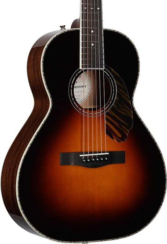 Fender Paramount Series PS-220E Parlor Acoustic Electric Guitar (with Case), 3-Tone Sunburst, Full Left Front