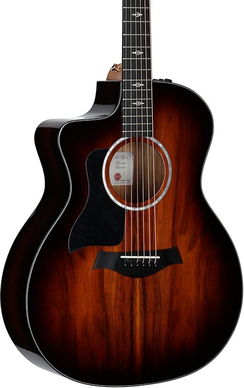 Taylor 224ce-K DLX Grand Auditorium Acoustic-Electric Guitar, Left-Handed (with Case), Shaded Edgeburst, Full Left Front