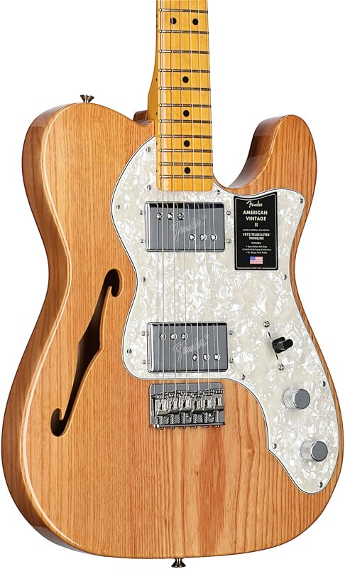 Fender American Vintage II 1972 Telecaster Thinline Electric Guitar, Maple Fingerboard (with Case), Natural, Full Left Front