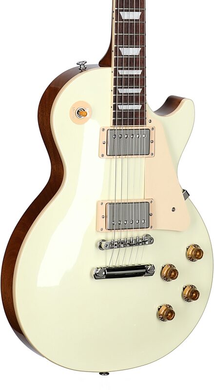 Gibson Les Paul Standard '50s Custom Color Electric Guitar, Plain Top (with Case), Classic White, Full Left Front