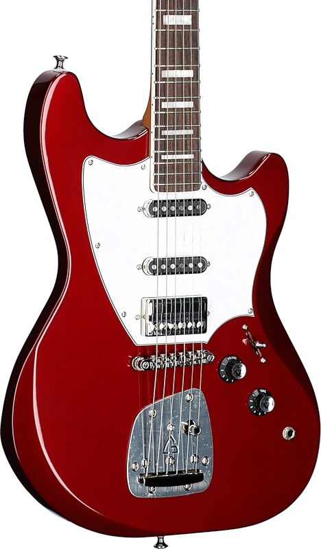 Guild Surfliner Deluxe Electric Guitar, Scarlett Red Metallic, Full Left Front
