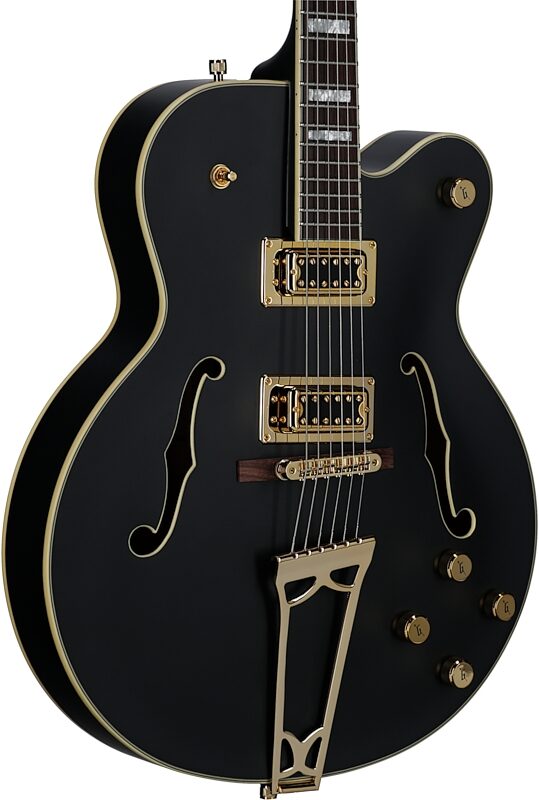 Gretsch G519BK Tim Armstrong Electromatic Hollowbody Electric Guitar, Black, Full Left Front