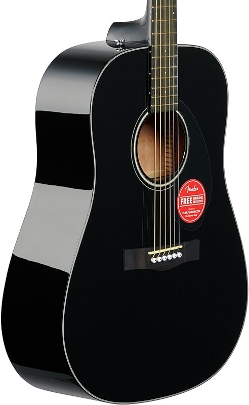 Fender CD-60S Dreadnought Acoustic Guitar, with Walnut Fingerboard, Black, Full Left Front