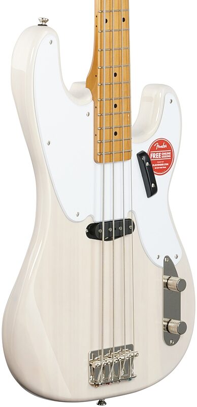 Squier Classic Vibe '50s Precision Electric Bass, with Maple Fingerboard, White Blonde, Full Left Front