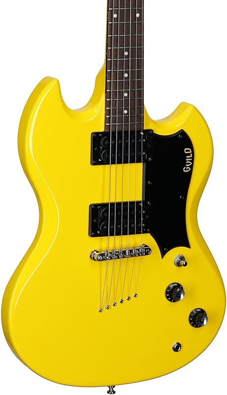 Guild Polara Electric Guitar, Voltage Yellow, Full Left Front