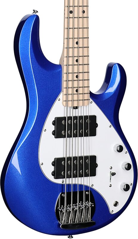 Sterling by Music Man Ray5HH Electric Bass, 5-String, Cobra Blue, Blemished, Full Left Front