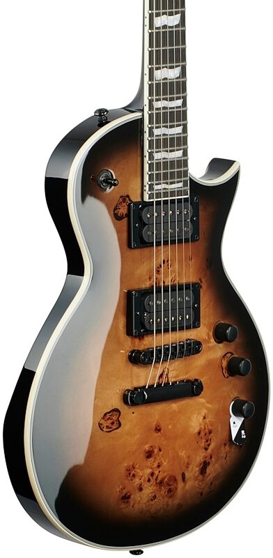 ESP LTD EC-1000 Burl Poplar Electric Guitar, Black Natural Burst, Full Left Front