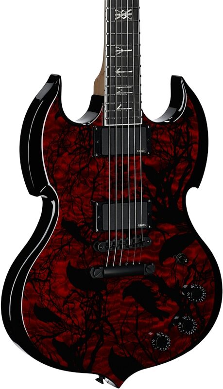 Wylde Audio Barbarian Electric Guitar, Blood Raven, Full Left Front