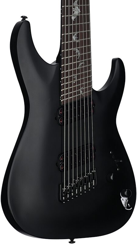 Schecter Damien-8 Multiscale Electric Guitar, 8-String, Satin Black, Full Left Front