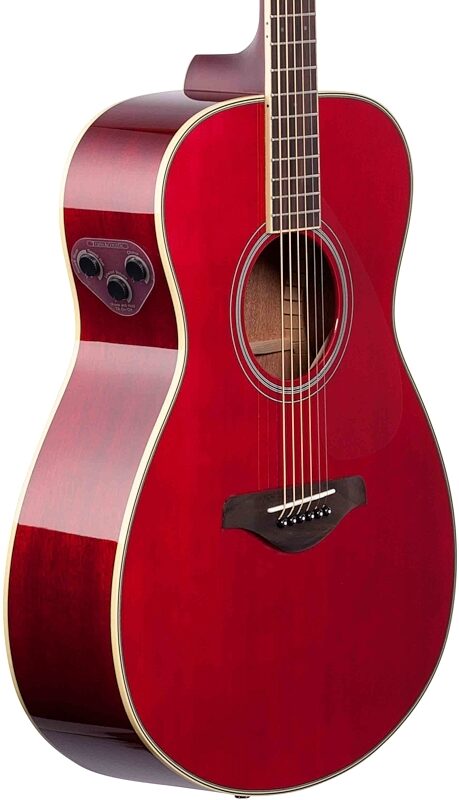 Yamaha FS-TA Concert TransAcoustic Acoustic-Electric Guitar, Ruby Red, Full Left Front