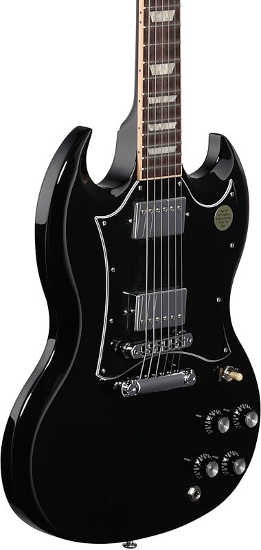 Gibson SG Standard Electric Guitar (with Soft Case), Ebony, Full Left Front