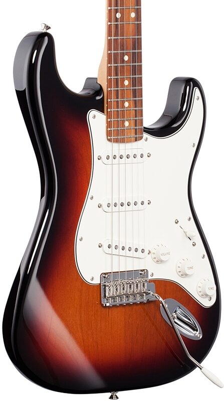 Fender Player Stratocaster Electric Guitar (Pau Ferro Fingerboard), 3-Color Sunburst, Full Left Front