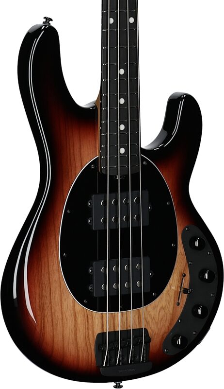 Ernie Ball Music Man StingRay Special HH Electric Bass (with Case), Faded Vintage Sunburst, Ebony Fretboard, Full Left Front
