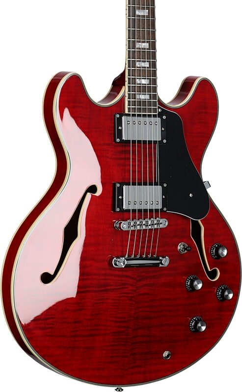 Sire Larry Carlton H7 Semi-Hollowbody Electric Guitar, ST Red, Full Left Front