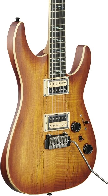 Schecter C-1 Exotic Electric Guitar, Spalted Maple, Full Left Front
