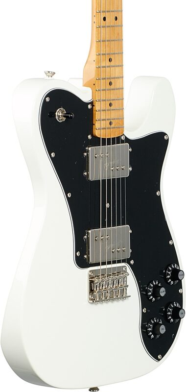 Squier Classic Vibe '70s Telecaster Deluxe Electric Guitar, with Maple Fingerboard, Olympic White, Full Left Front