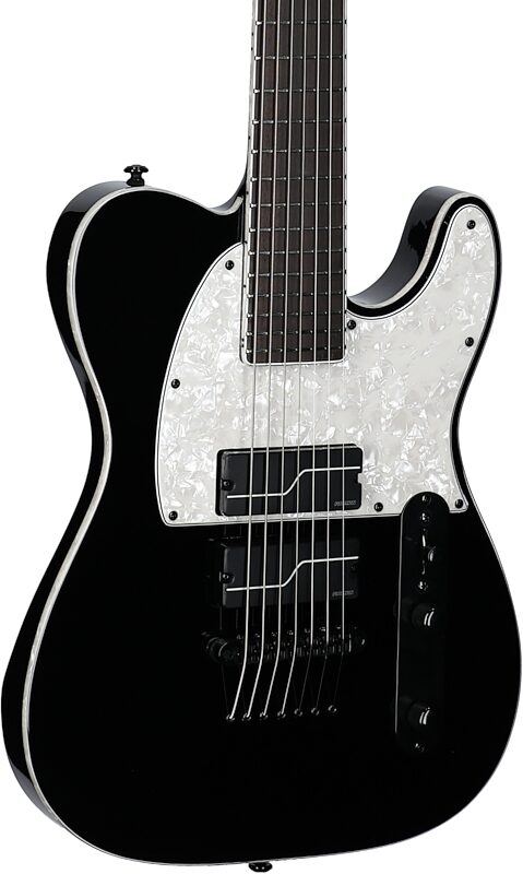 ESP LTD SCT-607B Stephen Carpenter Electric Guitar (with Case), Black, Full Left Front