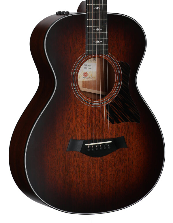 Taylor 322e 12-Fret Grand Concert Acoustic-Electric Guitar (with Case), Shaded Edgeburst, Full Left Front