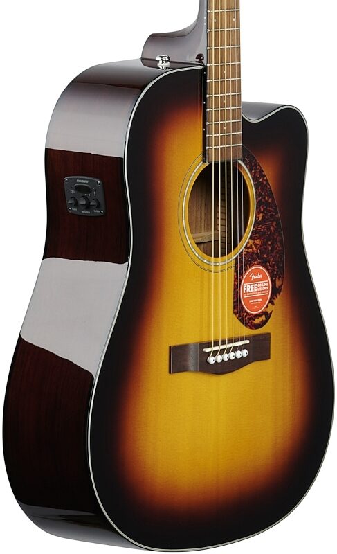 Fender CD-140SCE Dreadnought Acoustic-Electric Guitar, with Walnut Fingerboard (and Case), Sunburst, USED, Scratch and Dent, Full Left Front