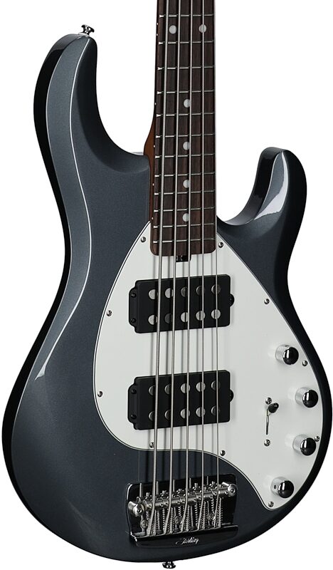 Sterling by Music Man StingRay Ray35HH Electric Bass, Charcoal Frost, Full Left Front