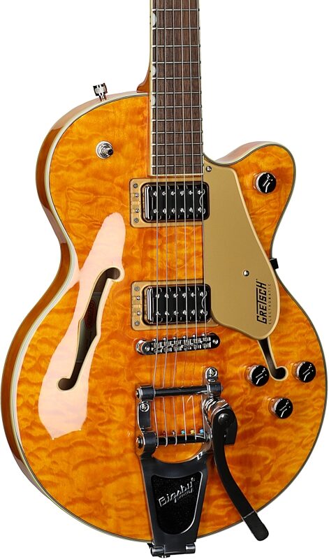 Gretsch G5655TQM Electromatic Center Block Junior Single-Cut Electric Guitar (with Bigsby Tremolo), Speyside, USED, Blemished, Full Left Front