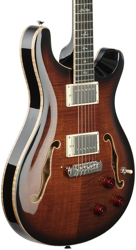 PRS Paul Reed Smith SE Hollowbody II Piezo Electric Guitar (with Case), Black Gold Burst, Full Left Front