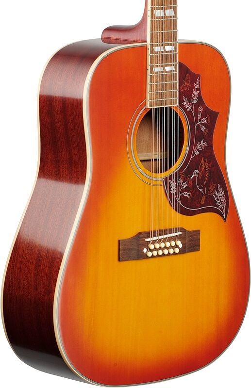 Epiphone Hummingbird 12-String Acoustic-Electric Guitar, Aged Cherry Sunburst, Blemished, Full Left Front