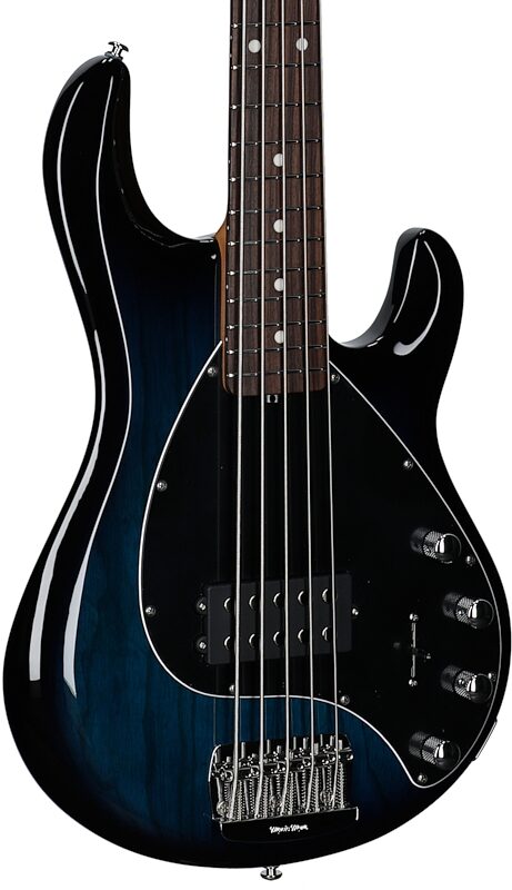Ernie Ball Music Man StingRay 5 Special Electric Bass, 5-String (with Case), Pacific Blue, Blemished, Full Left Front