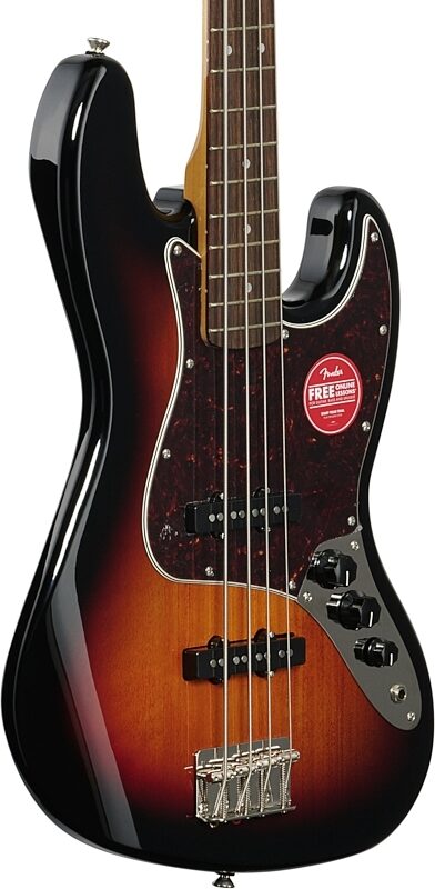 Squier Classic Vibe '60s Jazz Electric Bass, with Laurel Fingerboard, 3-Color Sunburst, Full Left Front