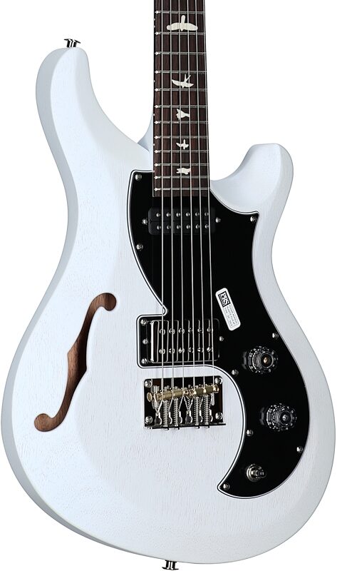 PRS Paul Reed Smith S2 Vela Semi-Hollowbody Electric Guitrar, Satin Pearl White, Full Left Front