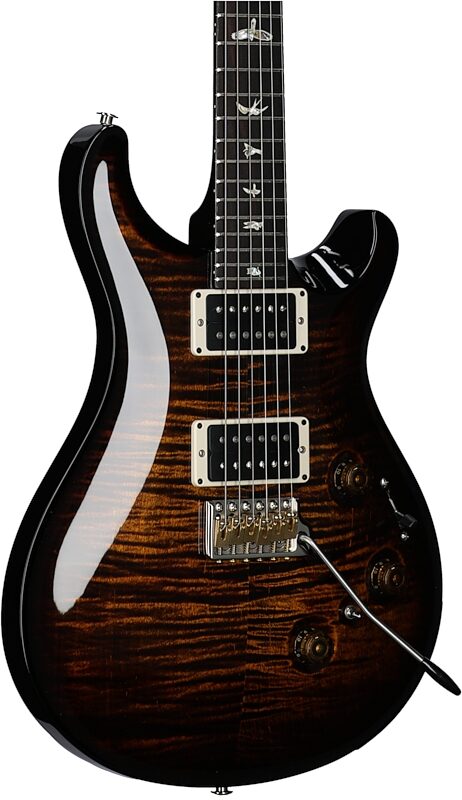PRS Paul Reed Smith Custom 24 Piezo Pattern Regular Electric Guitar (with Case), Black Gold Wrap Burst, Full Left Front