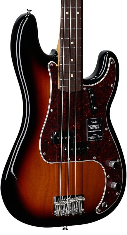 Fender Vintera II '60s Precision Electric Bass, Rosewood Fingerboard (with Gig Bag), 3-Color Sunburst, Full Left Front