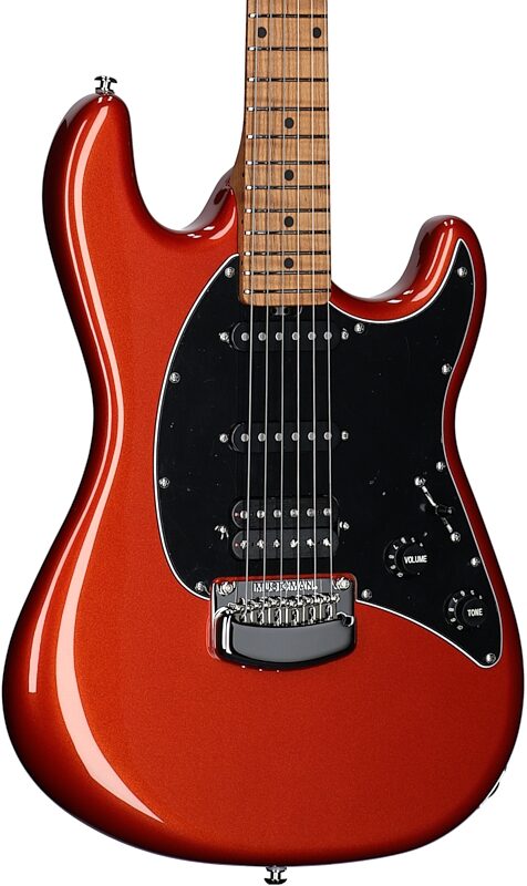 Ernie Ball Music Man Cutlass RS HSS Electric Guitar (with Case), Blood Orange, Full Left Front