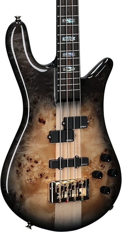 Spector Euro 4 Custom Electric Bass (with Gig Bag), Natural Black Burst, Full Left Front
