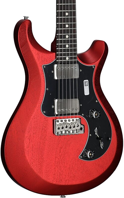PRS Paul Reed Smith S2 Standard 24 Satin Pattern Thin Electric Guitar (with Gig Bag), Satin Red Apple Metallic, Full Left Front