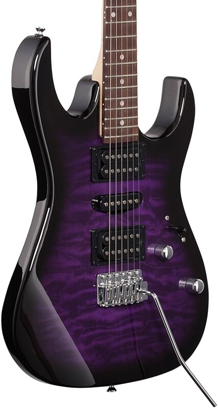 Ibanez GRX70QA Electric Guitar, Transparent Violet Sunburst, Full Left Front