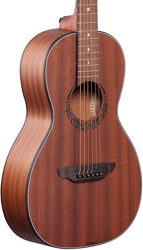 Luna Gypsy Muse Parlor Acoustic Guitar, Mahogany, Full Left Front