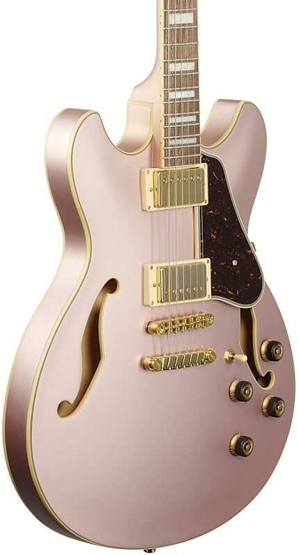 Ibanez AS73G Artcore Semi-Hollowbody Electric Guitar, Rose Gold Metallic, Full Left Front