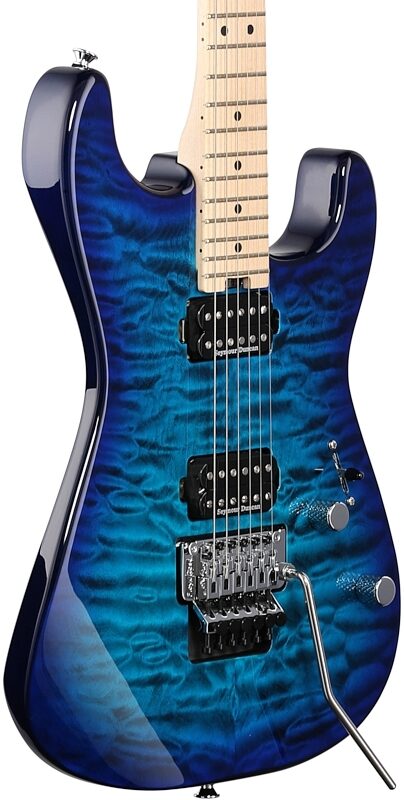 Charvel Pro-Mod San Dimas SD1 HH FR Quilted Maple Electric Guitar, Chlorine, Full Left Front