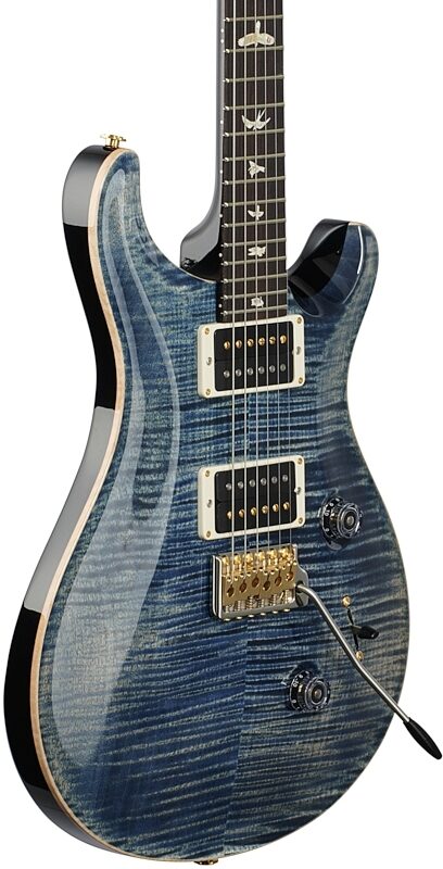 PRS Paul Reed Smith Custom 24 Pattern Thin 10-Top Electric Guitar (with Case), Faded Whale Blue, Full Left Front