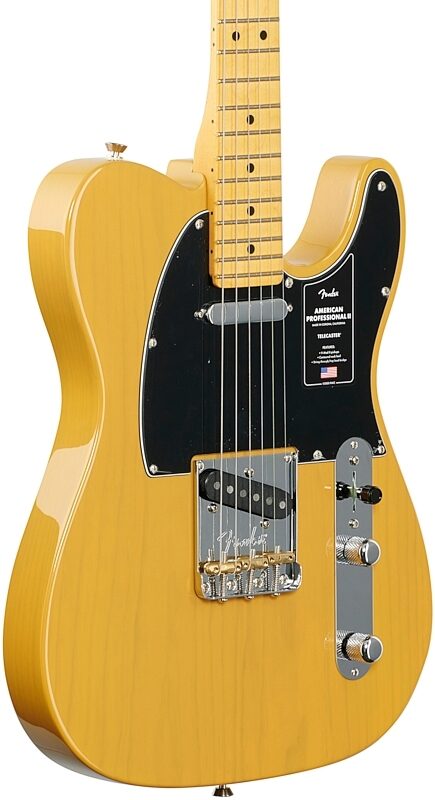 Fender American Professional II Telecaster Electric Guitar, Maple Fingerboard (with Case), Butterscotch Blonde, USED, Blemished, Full Left Front