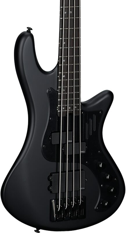 Schecter Stiletto Stealth-4 Pro EX Electric Bass, Satin Black, Full Left Front
