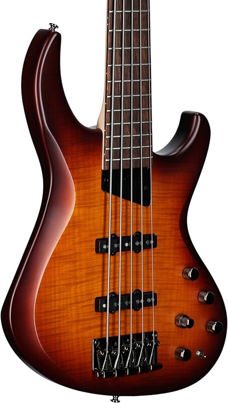 MTD Kingston Saratoga DLX 5 Electric Bass, 5-String (with Laurel Fingerboard), Deep Cherry Burst, Full Left Front