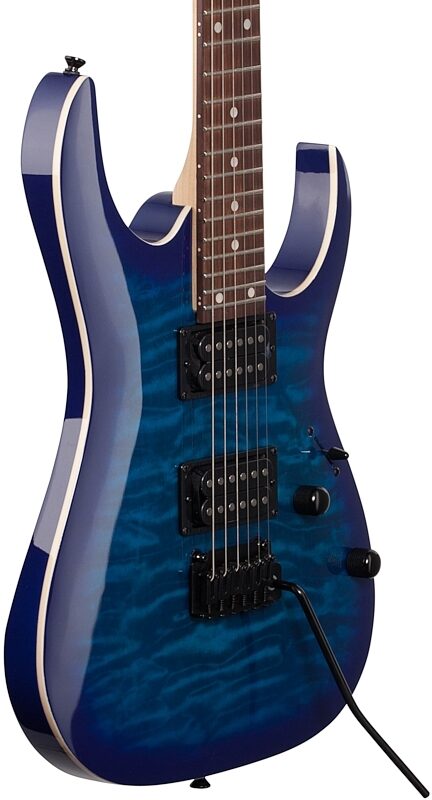 Ibanez GRGA120QA Gio Electric Guitar, Transparent Blue Burst, Full Left Front