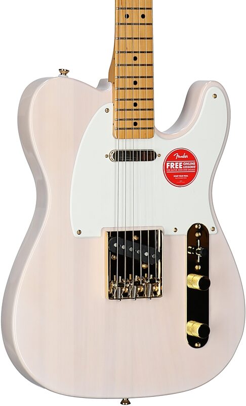 Squier Classic Vibe '50s Telecaster Electric Guitar, White Blonde, Full Left Front
