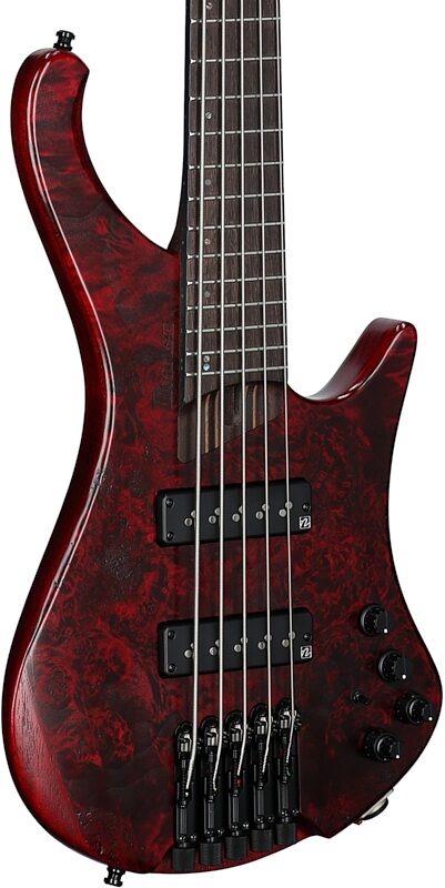 Ibanez EHB1505 Bass Guitar, 5-String (with Gig Bag), Stained Wine Red, Full Left Front